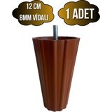 Armut Kahverengi Plastik 12CM 8mm Vidalı Mobilya Koltuk ve Baza AYAĞI(12CM)(KAHVERENGİ)(8MM)(VİDALI) - 12cm - 1 ADET