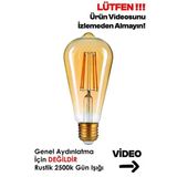 Armut Tipi Ampül Flemanlı Tasarruflu St64 Led Rustik Dekoratif Ampul Vintage Aydınlatma Beyaz