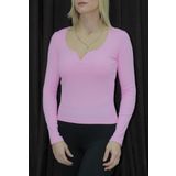 Armut Yaka Likralı Bluz Pembe - 117.665