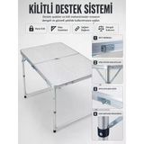 Armüz 4 Kişilik Katlanabilir Kamp Masası Seti 4 Tabureli 50-65 Cm Ayarlanabilir Yükseklik