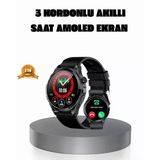 Armüz Amoled Ekranlı Smartwatch – 3 Kordonlu, Kalp Atış & Uyku Takipli Akıllı Saat