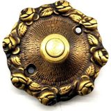 Armüz Antika Tarz Dekoratif Pirinç Güllü Kapı Zili - 75MM, Antik