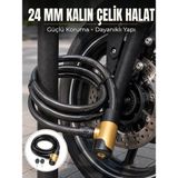 Armüz Güçlü Çelik Halat Yapısıyla Motosiklet, Bisiklet ve Scooter Için Güvenli Kilit