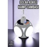 Armüz Güneş Enerjili Solar Aydınlatma Kamp Çadır Lambası Şarjlı Ampül LED Şarjlı El Feneri Işıldak - Çok Renkli