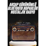 Armüz Nostaljik Görünümlü Ahşap Radyo Tf Sd USB Girişli LED Fener Işıklı