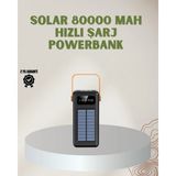 Armüz Powerbank Solar Fenerli Çoklu Kablolu Taşınabilir Şarj Aleti - Çok Renkli