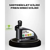 Armüz Titreşim Sensörlü Alarmlı Motosiklet Disk Kilidi 14MM Çelik Çift Kilitleme