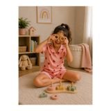 ARN HOMEWEAR çilek desenli çizgili şortlu kız çocuk pijama takımı