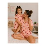 ARN HOMEWEAR çilek desenli çizgili şortlu pijama takımı