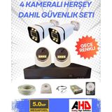 Arna 2 Iç 2 Dış 4 Kameralı Gece Renkli Sesli 5 Mp 1 Tb HDD Dahil Ahd Güvenlik Kamera Seti - ST541SW
