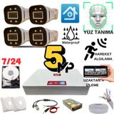 Arna 5 Mp Gece Renkli Yüz Tanıma Sesli H.265 500 Gb Hdd Dahil 4 Kameralı Ahd Güvenlik Seti - St54500l