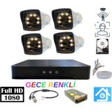 Arna Güvenlik Kamerası Seti 4 Kameralı 5MP 1080P HD Gece Görüşü ile 320 GB Harddisk Dahil