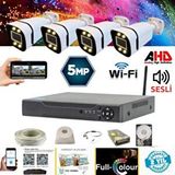 Arna marka 4 Kamerali Wifi Özellikli 5mp Işikli Gece Renkli Sesli 2 Tb Hdd Dahil Ahd Güvenlik Seti- St-5420ws