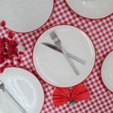 Arna Porselen Kiraz 20 cm Pasta Tabağı 6 Adet - Kırmızı