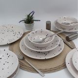 Arna Porselen Point Kobalt 24 Parça 6 Kişilik Yemek Takımı