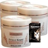Arnavut Kremi 3X100 ml Cilt Masaj Bakım Kremi 1 Adet Jel ile - 1li