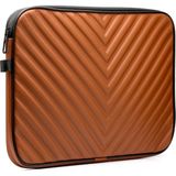 Arnee 15 - 15,6 İnç Deri Kahverengi Laptop Kılıfı Kabartma Motifli Notebook Çantası Darbeye Dayanıklı Laptop Çantası - 15-15,6 inç (V Desen)