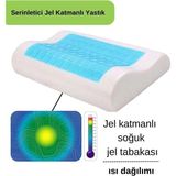 Arnee Jelli Serinleten Boyun Destekli Terletmeyen Visco Yastık - Beyaz - 35 x 50 cm