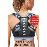 Arnee Kadın Erkek Dik Duruş Korsesi Dik Yürümek Durmak Oturmak için Kifozz Kamburlukk Önleyici Sporcu Medikal Ortopedik Korse - Standart - Siyah
