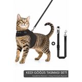 Arnee Kedi Göğüs Tasması Seti 3’lü Air Mesh Ayarlanabilir Emniyet Kemerli Kaçış Önleyici