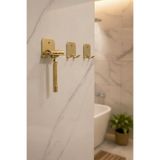ARNESE HOME GOLD 3’lü Yapışkanlı Metal Jilet ve Lif Askısı – Delmeden Montaj Banyo Duvar Askılığı