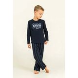 Arnetta %100 Pamuk Uzun Kol Erkek Çocuk Pijama Takım 3828 - Lacivert - 12 - 13 Yaş