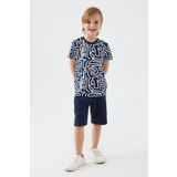 Arnetta 2506 Maze Lacivert Erkek Çocuk Bermuda Pijama Takımı