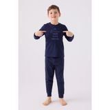 Arnetta 3130 Erkek Çocuk Uzun Kol Pijama Takım - 3 - 4 Yaş - Lacivert