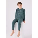 Arnetta 3130 Erkek Çocuk Uzun Kol Pijama Takım - Yeşil - 7 - 8 Yaş