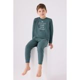 Arnetta 3130 Erkek Çocuk Uzun Kol Pijama Takım - Yeşil - 7 - 8 Yaş