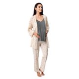Arnetta 3'Lü Pijama Takımı, XL, AR3436-S-V1, Gri, kadın