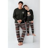 Arnetta Aile Pijama Takım Kombin, Kadın Erkek ve Çocuk Pijamalar Ayrı Ayrı Fiyatlandırılır - Haki - 7 - 8 Yaş