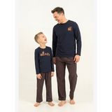 Arnetta Baba Oğul Bear Club Lacivert Uzun Kol Pijama Takım AR3824-A-V1 AR3824-A-V1