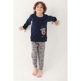 Arnetta Deers Lacivert Erkek Çocuk Uzun Kol Pijama Takım - 4 - 5 Yaş