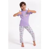 Arnetta Eat Sleep Coffee Repeat Lila Kız Çocuk Pijama Takımı