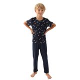 Arnetta Erkek Çocuk Pijama Takım Kısa Kollu Bisiklet Yaka Süprem Lacivert 2-3 Yaş