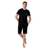 Arnetta Erkek Pijama Takımı, Şorlu, Siyah, M Beden