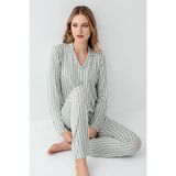 Arnetta Gömlek Pijama Takımı, L, AR3408-S-V1, Yeşil, kadın
