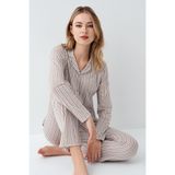 Arnetta Gömlek Pijama Takımı, L, AR3426-S-V1, Beyaz, kadın