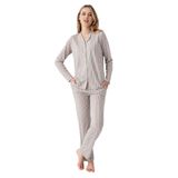 Arnetta Gömlek Pijama Takımı, S, AR3426-S-V1, Beyaz, kadın