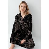 Arnetta Gömlek Pijama Takımı, S, AR3440-S-V1, Siyah, kadın