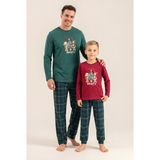 Arnetta Holiday Party Erkek Baba Oğul Bordo Uzun Kol Pijama Takım AR3822-A-V1 AR3822-A-V1 - 6 - 7 Yaş