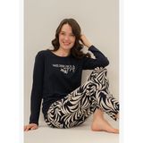 Arnetta Kadın Care Yourself Lacivert Uzun Kol Pijama Takım AR3738-S-V1 AR3738-S-V1