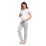 Arnetta Kadın Hamile Pijama Takımı, Krem, Kısa Kollu, M Beden