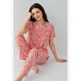 Arnetta Kadın Kırmızı Gömlek Pijama Takım