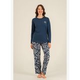 Arnetta Kadın Pamuklu Good Things Are Coming Lacivert Uzun Kol Pijama Takım AR3765-S-V1 AR3765-S-V1