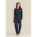 Arnetta Kadın Pamuklu Shine Bright Little Star Lacivert Uzun Kol Pijama Takım AR3775-S-V2 AR3775-S-V2