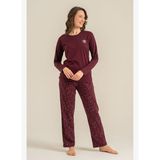 Arnetta Kadın Pamuklu Shine Bright Little Star Mor Uzun Kol Pijama Takım AR3775-S-V1 AR3775-S-V1