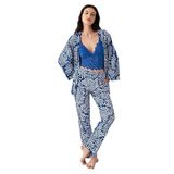 Arnetta Kadın Pijama Takımı, Mavi Zebra Desen, 3'Lü Set, M Beden