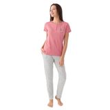 Arnetta Kadın Pijama Takımı, Pembe,%95 Pamuk%5 Spandex, L Beden